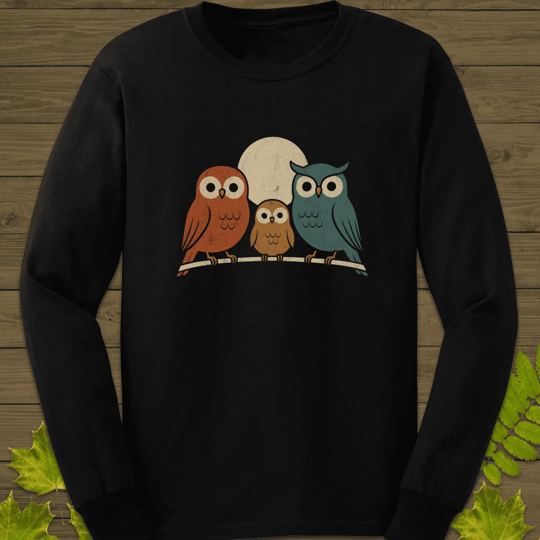 Moonlight Owls Long Sleeve in Black