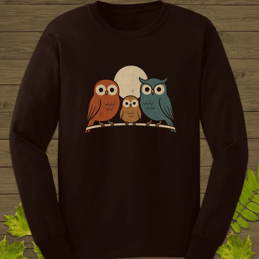 Moonlight Owls Long Sleeve in Dark Chocolate