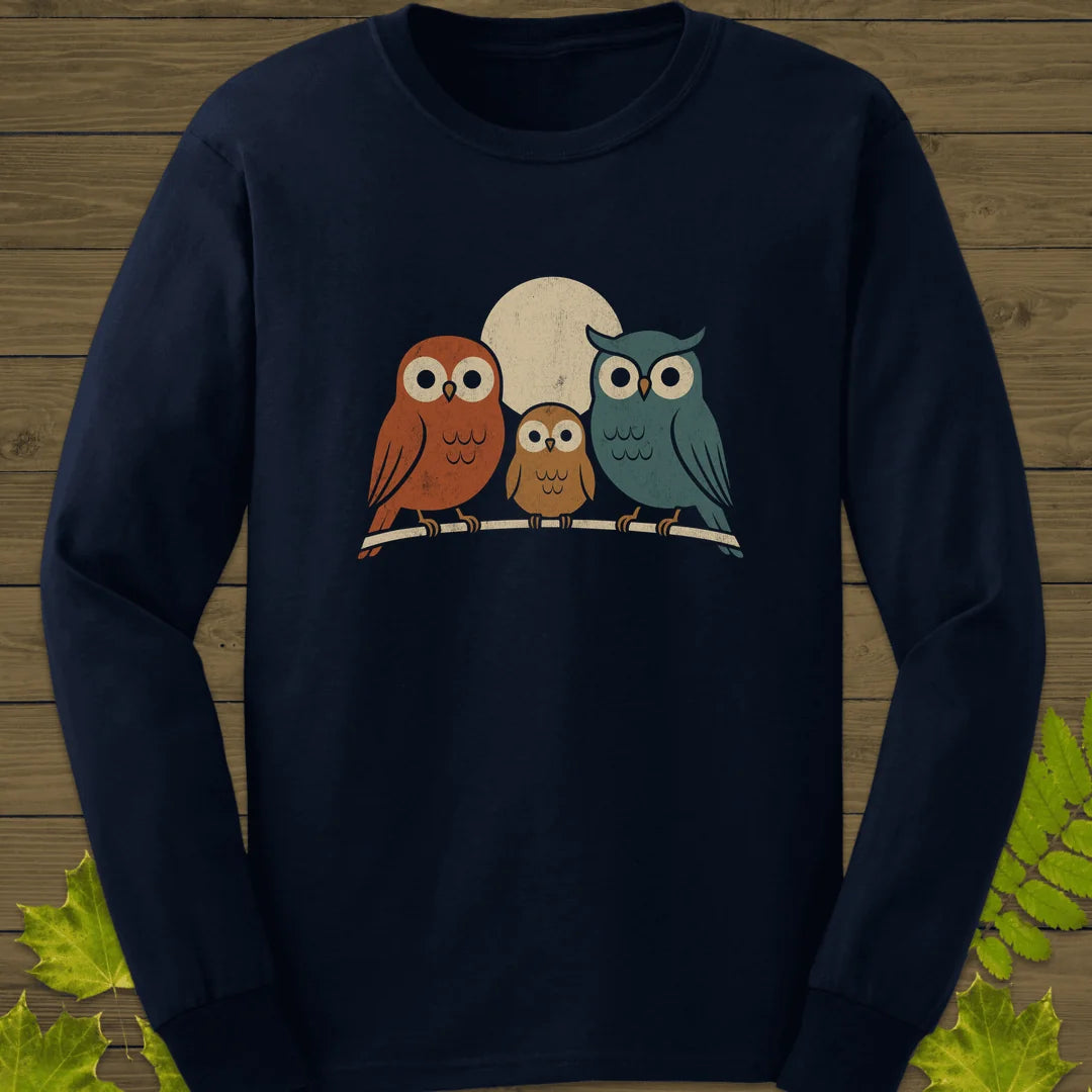 Moonlight Owls Long Sleeve in Navy