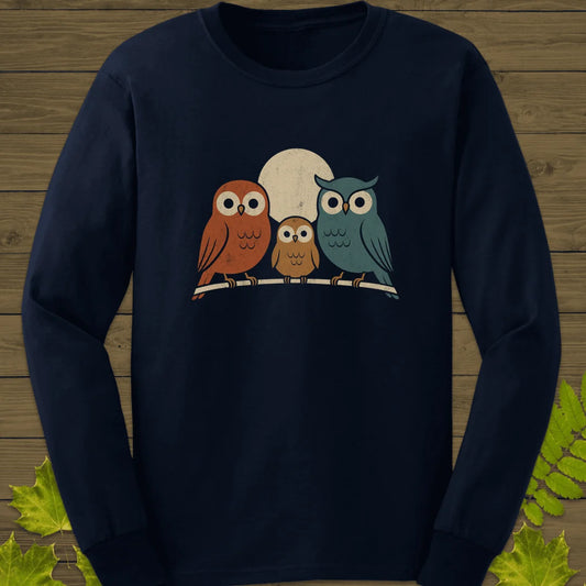 Moonlight Owls Long Sleeve in Navy