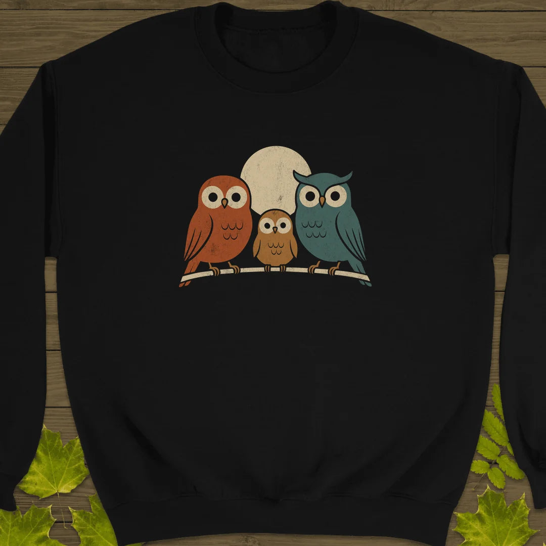 Moonlight Owls Sweatshirt in Black