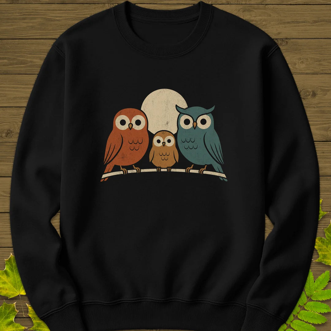 Moonlight Owls Sweatshirt in Black