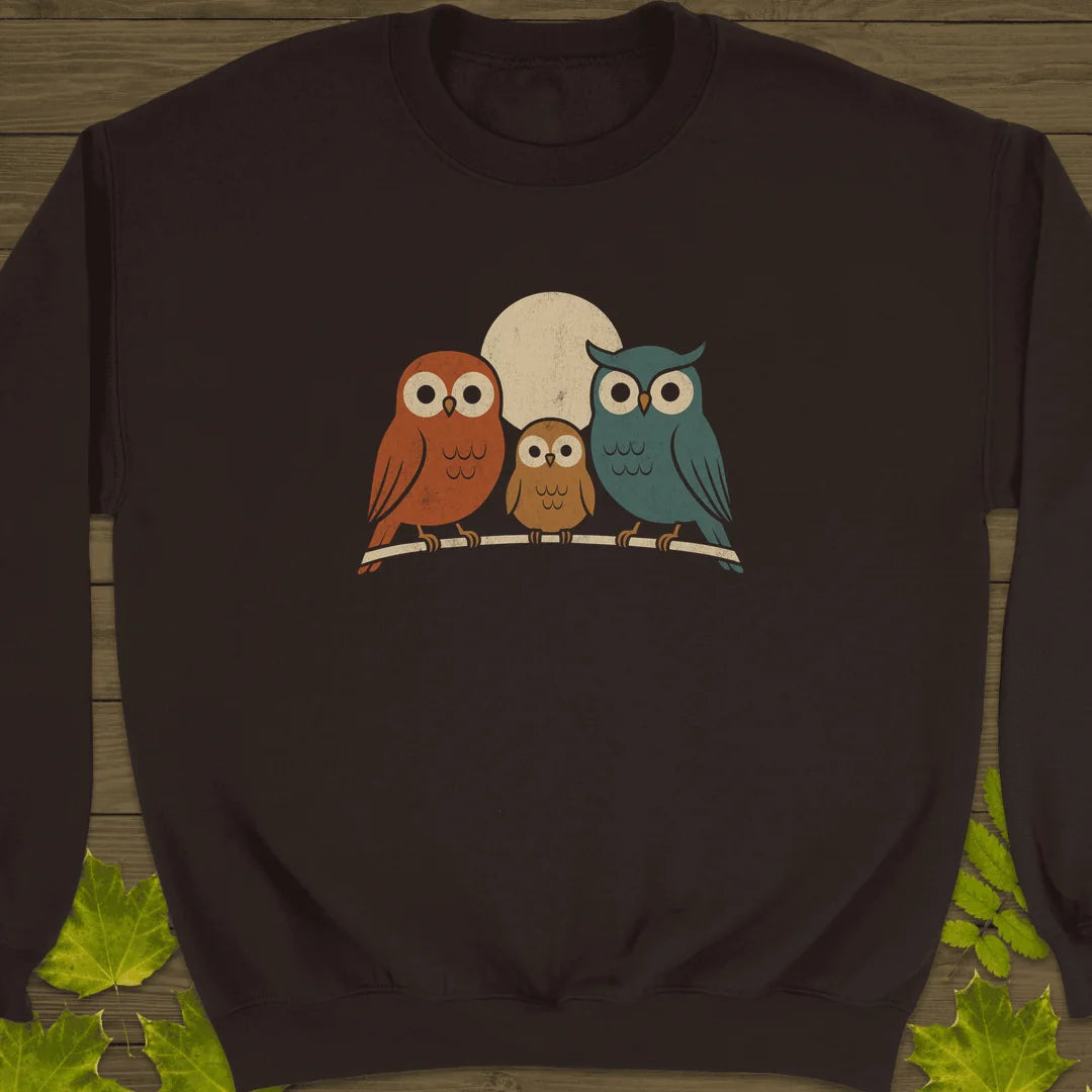 Moonlight Owls Sweatshirt in Dark Chocolate