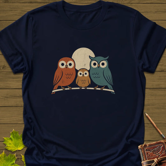 Moonlight Owls T-Shirt in Navy