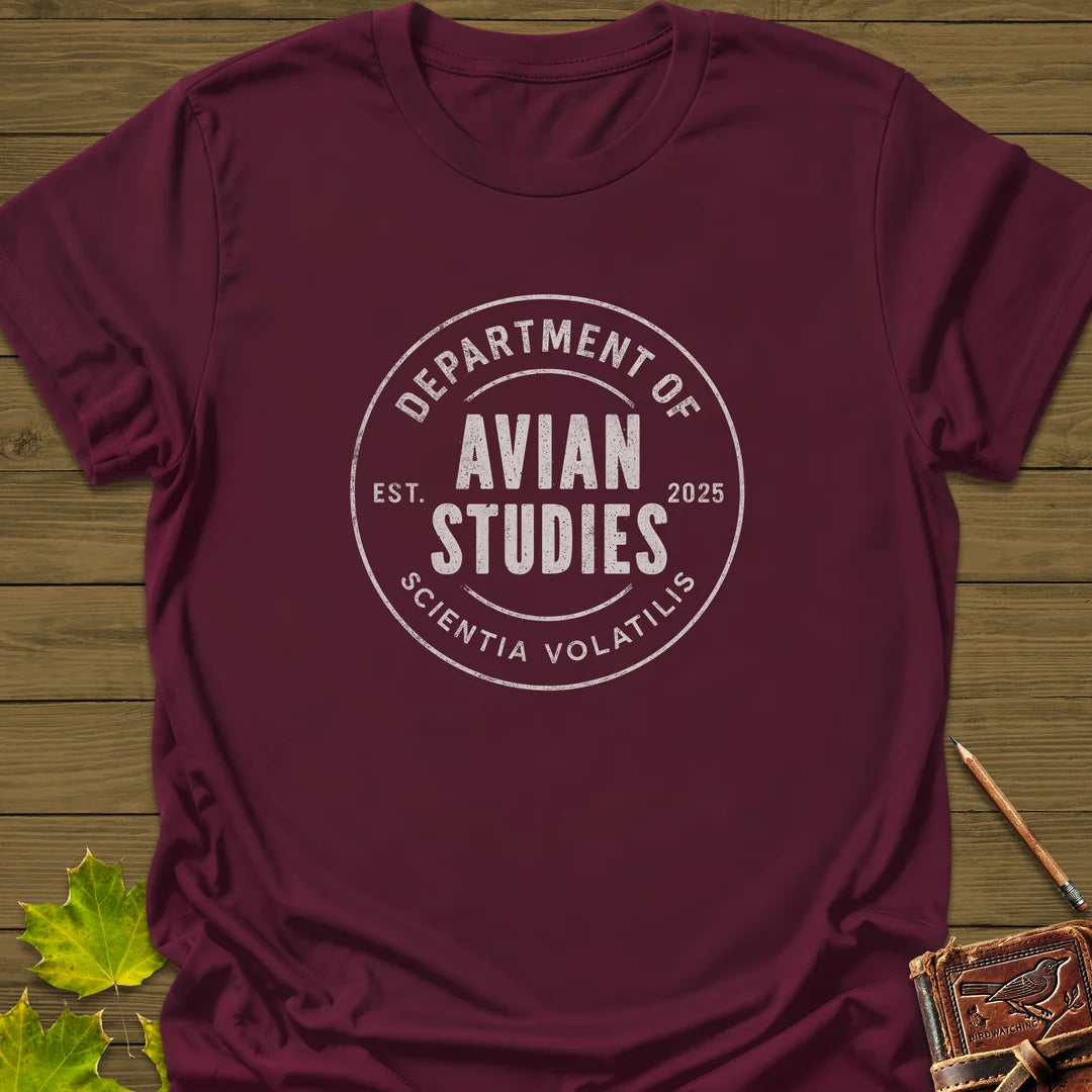Avian Studies T-Shirt in Maroon