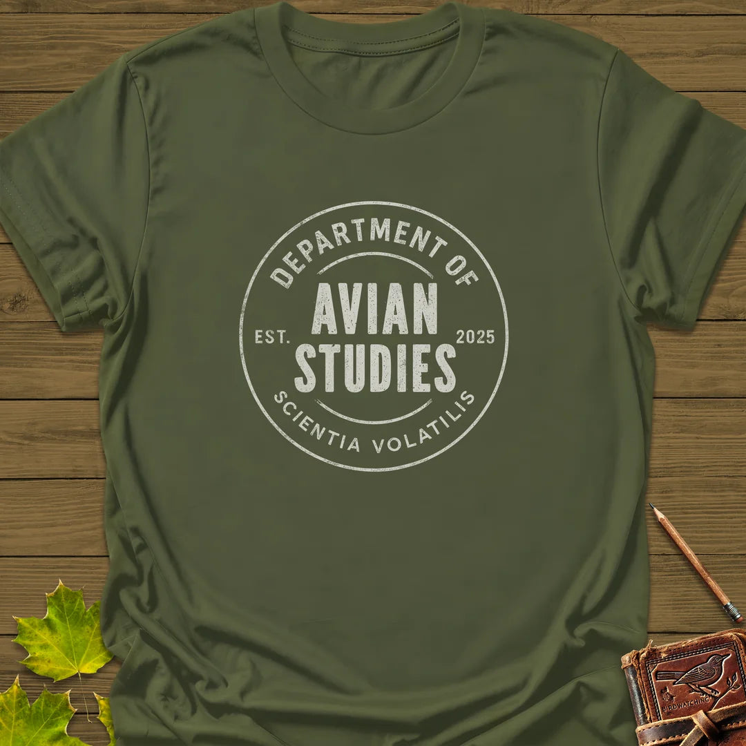 Avian Studies T-Shirt in Military Green