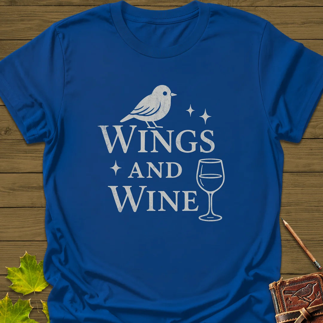 Wings and Wine T-Shirt in Royal