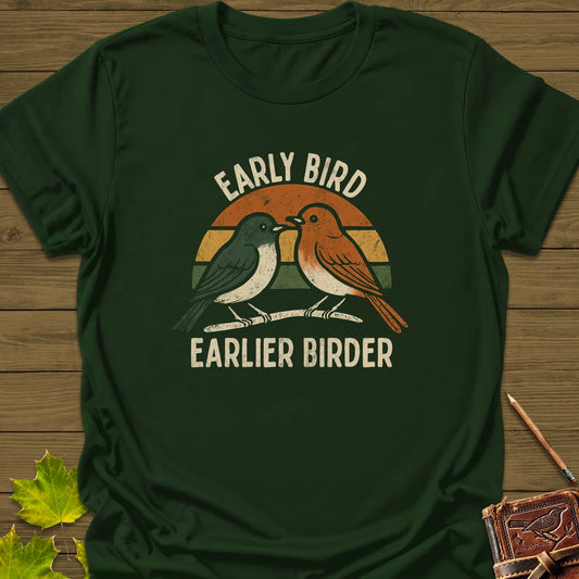 Earlier Birder T-Shirt in Forest Green