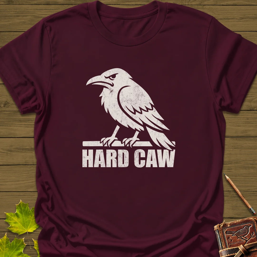 Hard Caw T-Shirt in Maroon
