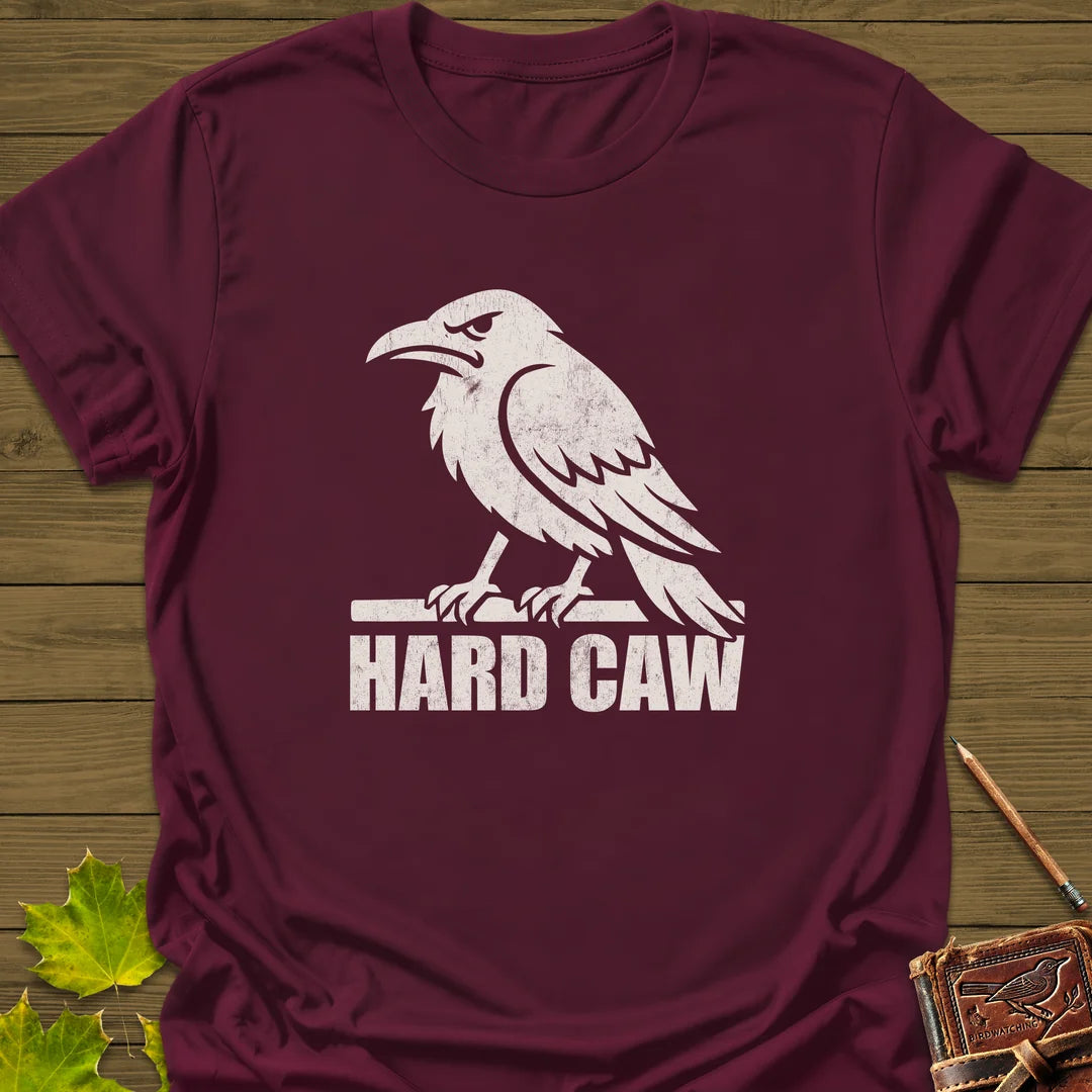Hard Caw T-Shirt in Maroon