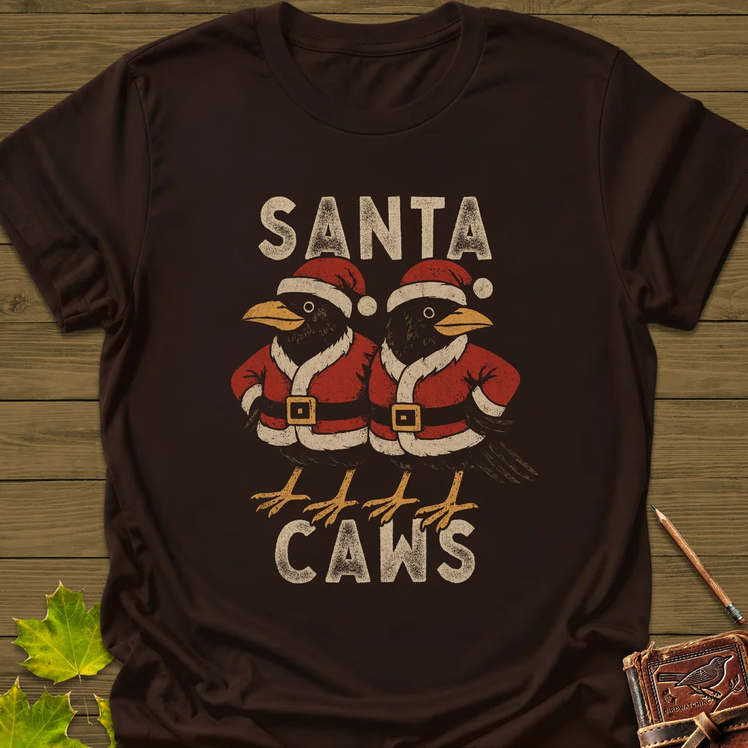 Santa Caws T-Shirt in Dark Chocolate