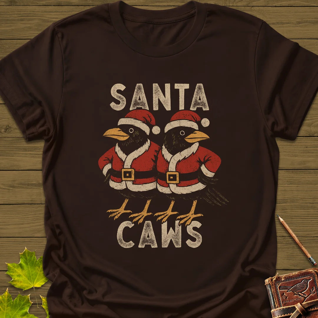 Santa Caws T-Shirt in Dark Chocolate