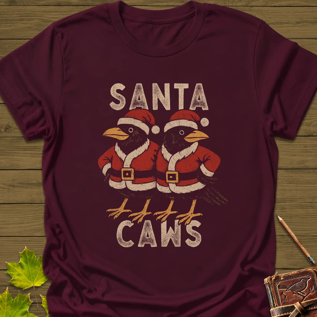 Santa Caws T-Shirt in Maroon