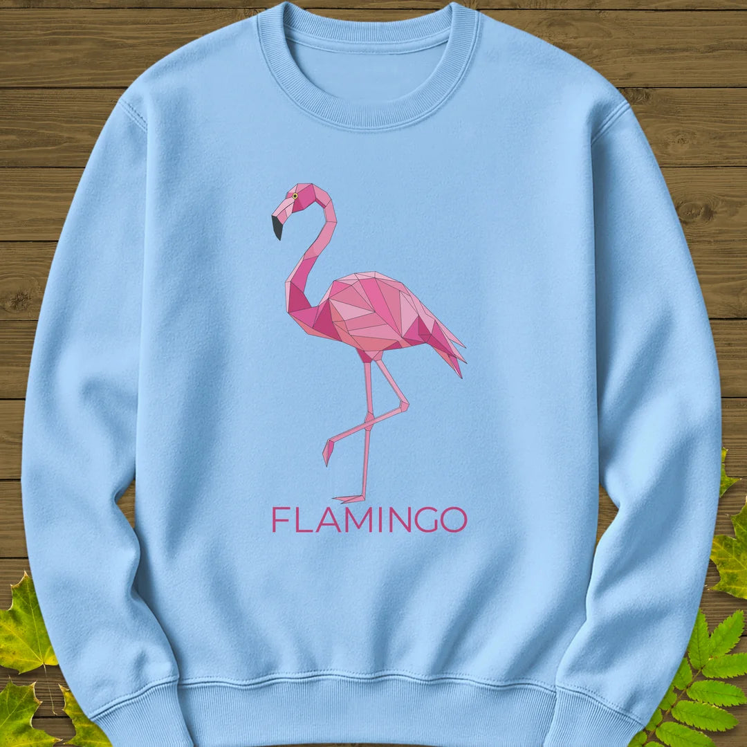 Flamingo Flair Sweatshirt in Light Blue