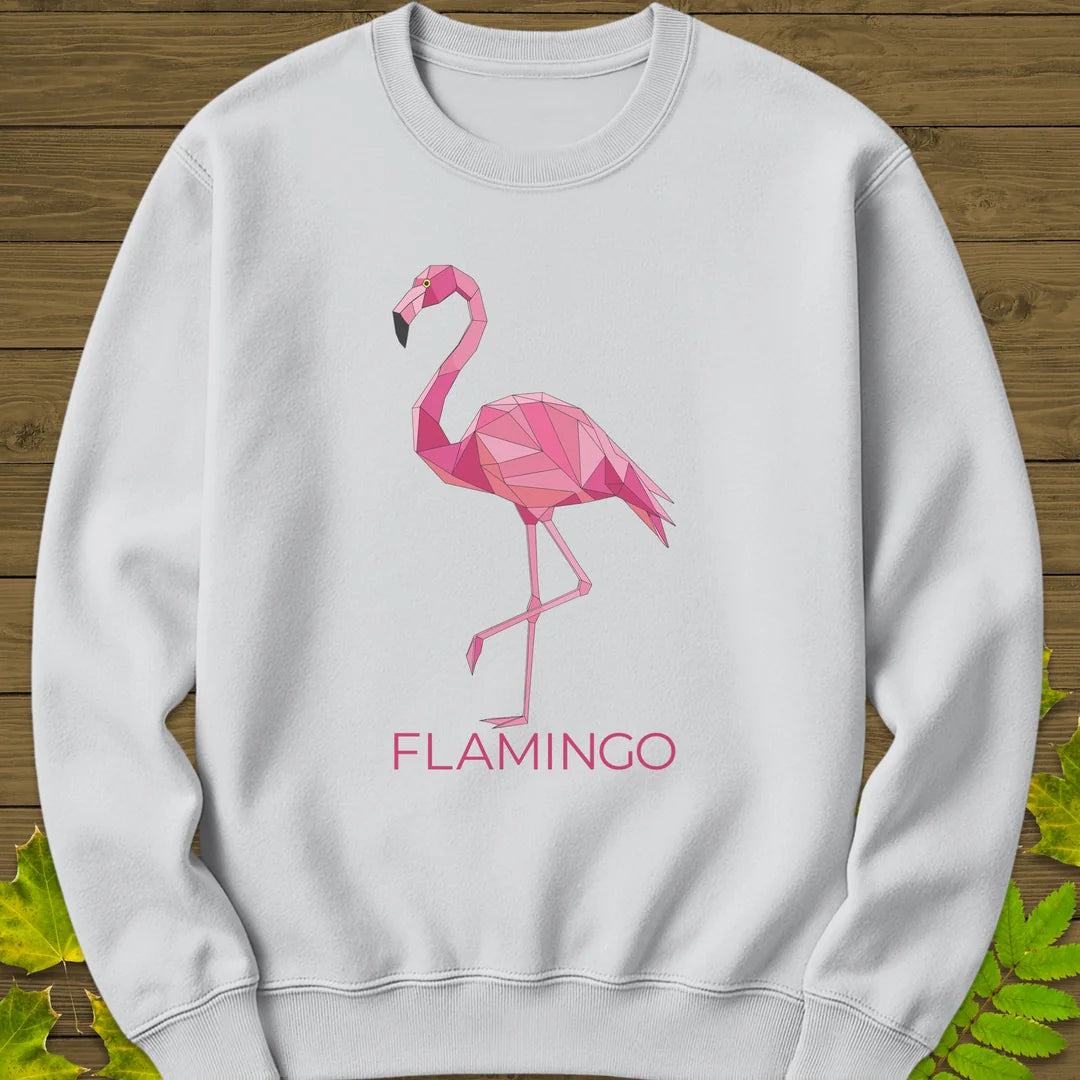 Flamingo Flair Sweatshirt in White