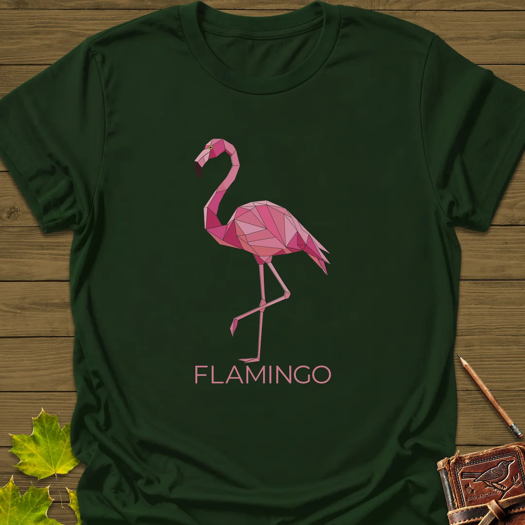Flamingo Flair T-Shirt in Forest Green