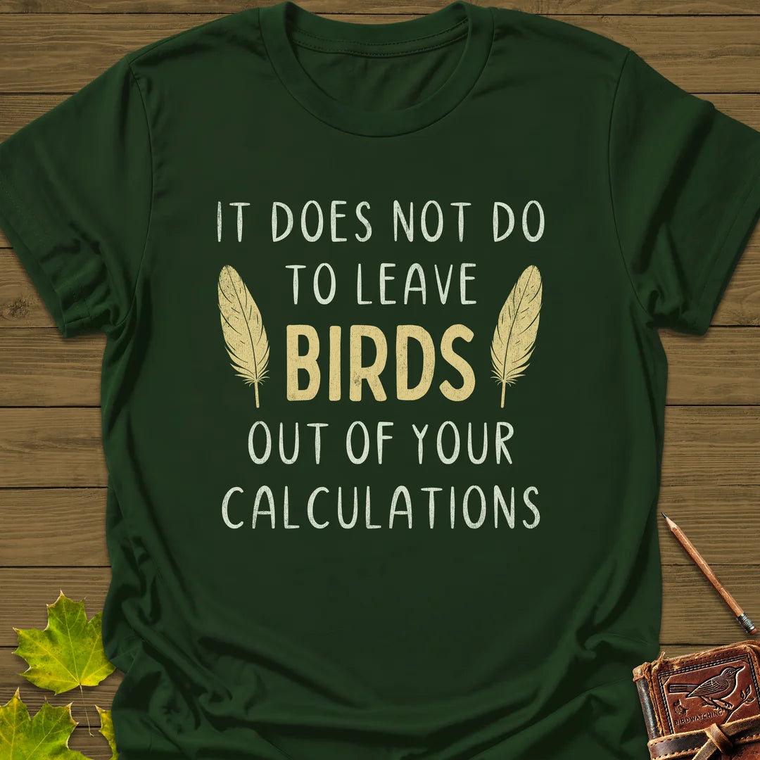 Bird Calculations T-Shirt in Forest Green