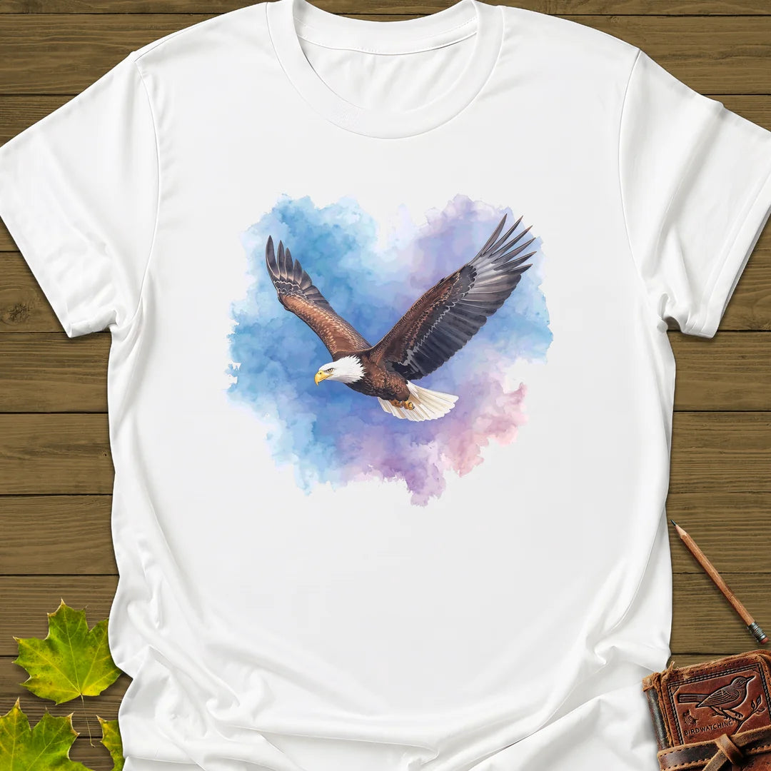 Bald Eagle Watercolor T-Shirt in White