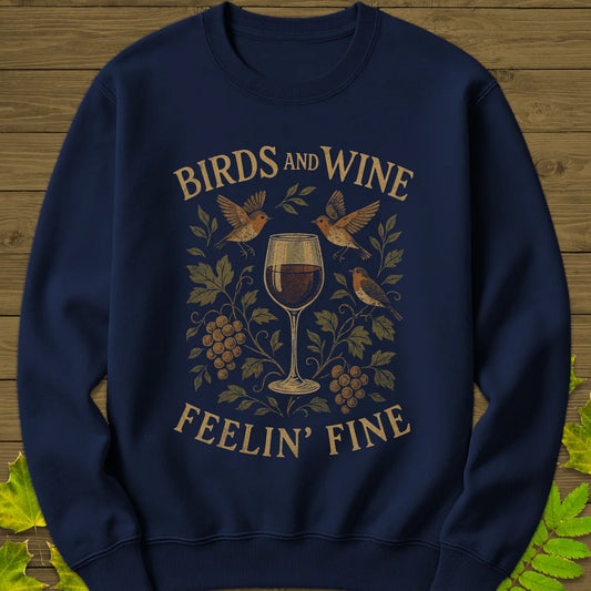 Birds and Wine Sweatshirt in Navy