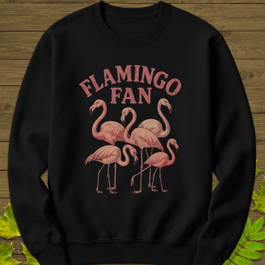 Flamingo Fan Sweatshirt in Black