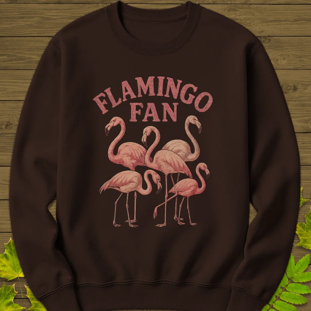 Flamingo Fan Sweatshirt in Dark Chocolate