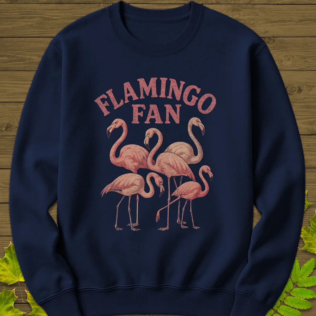 Flamingo Fan Sweatshirt in Navy