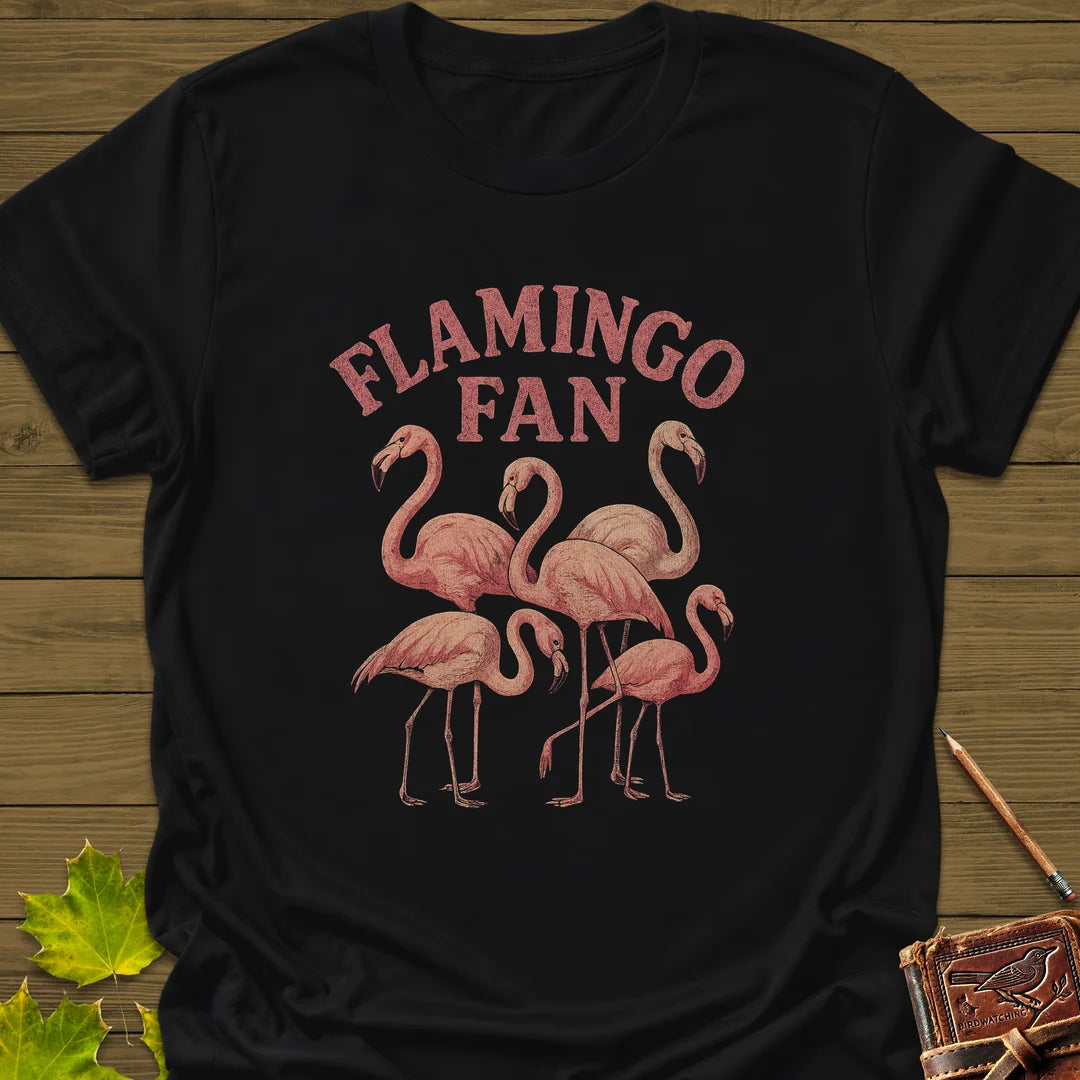 Flamingo Fan T-Shirt in Black