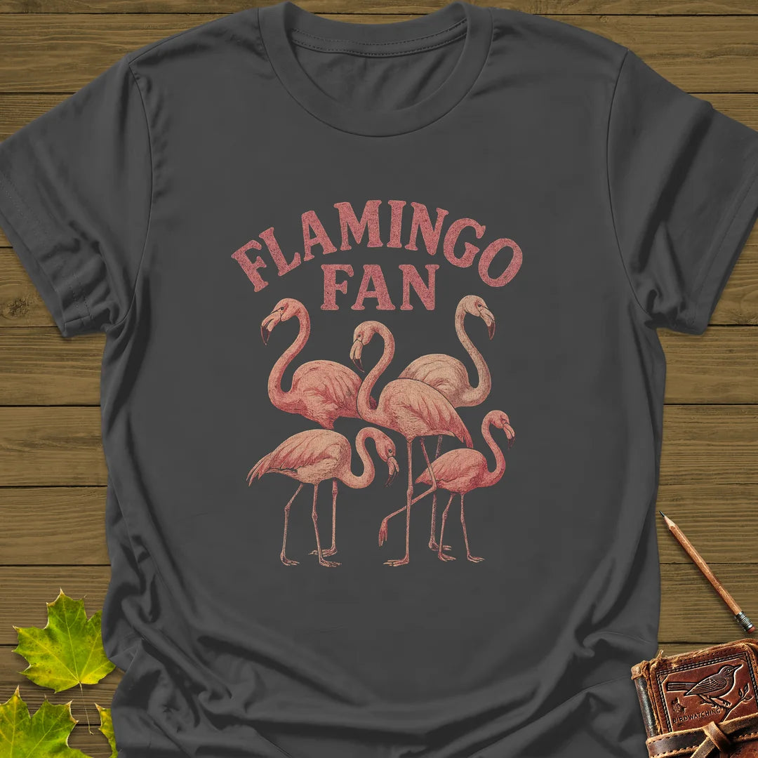 Flamingo Fan T-Shirt in Charcoal