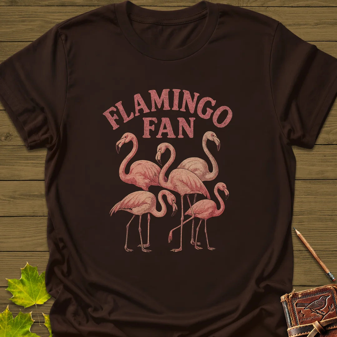 Flamingo Fan T-Shirt in Dark Chocolate