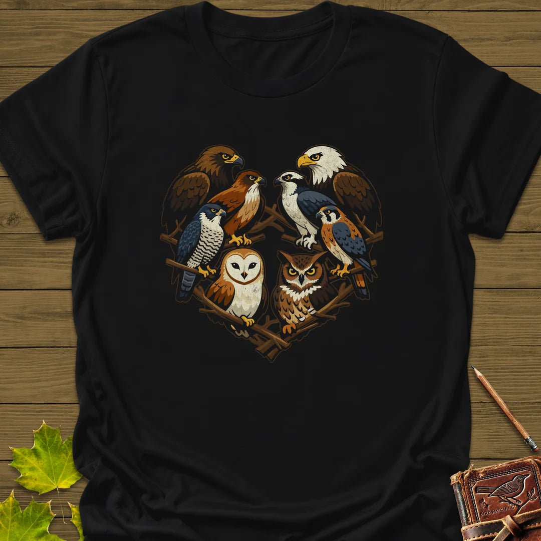 Heart Full Of Raptors T-Shirt in Black