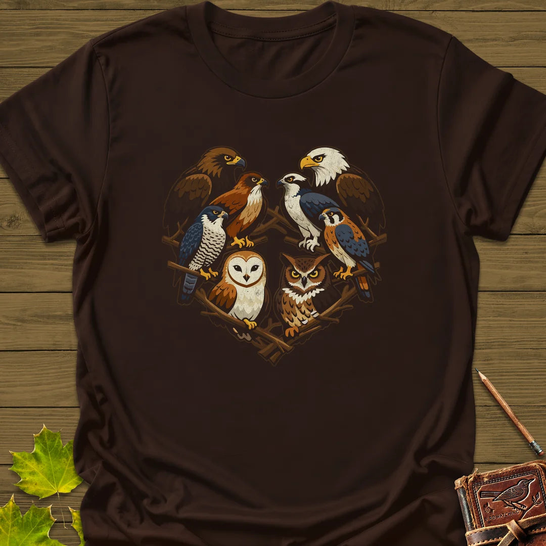 Heart Full Of Raptors T-Shirt in Dark Chocolate
