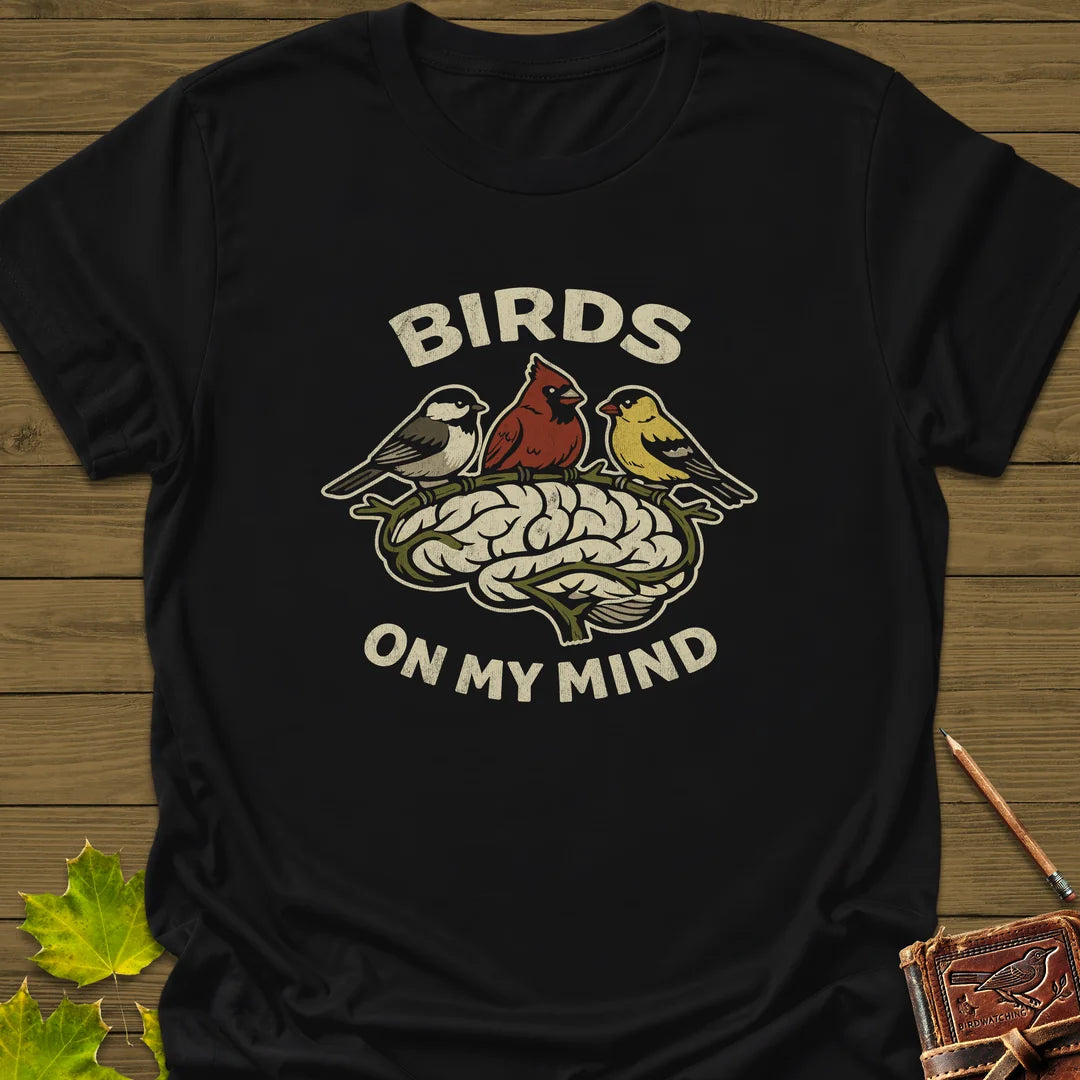 Birds On My Mind T-Shirt in Black