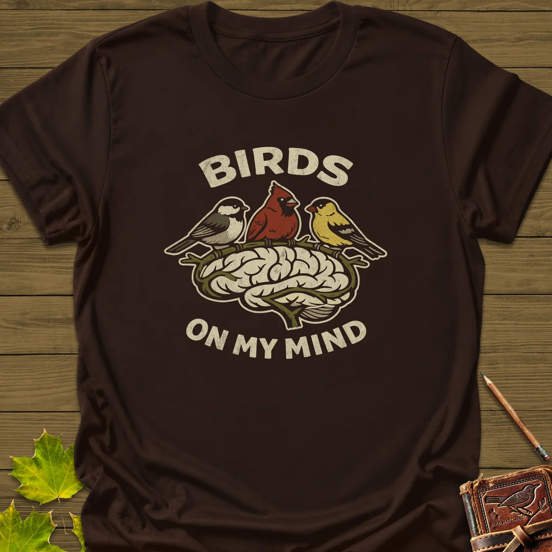 Birds On My Mind T-Shirt in Dark Chocolate
