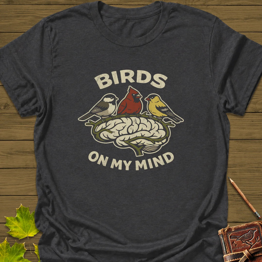 Birds On My Mind T-Shirt in Dark Heather