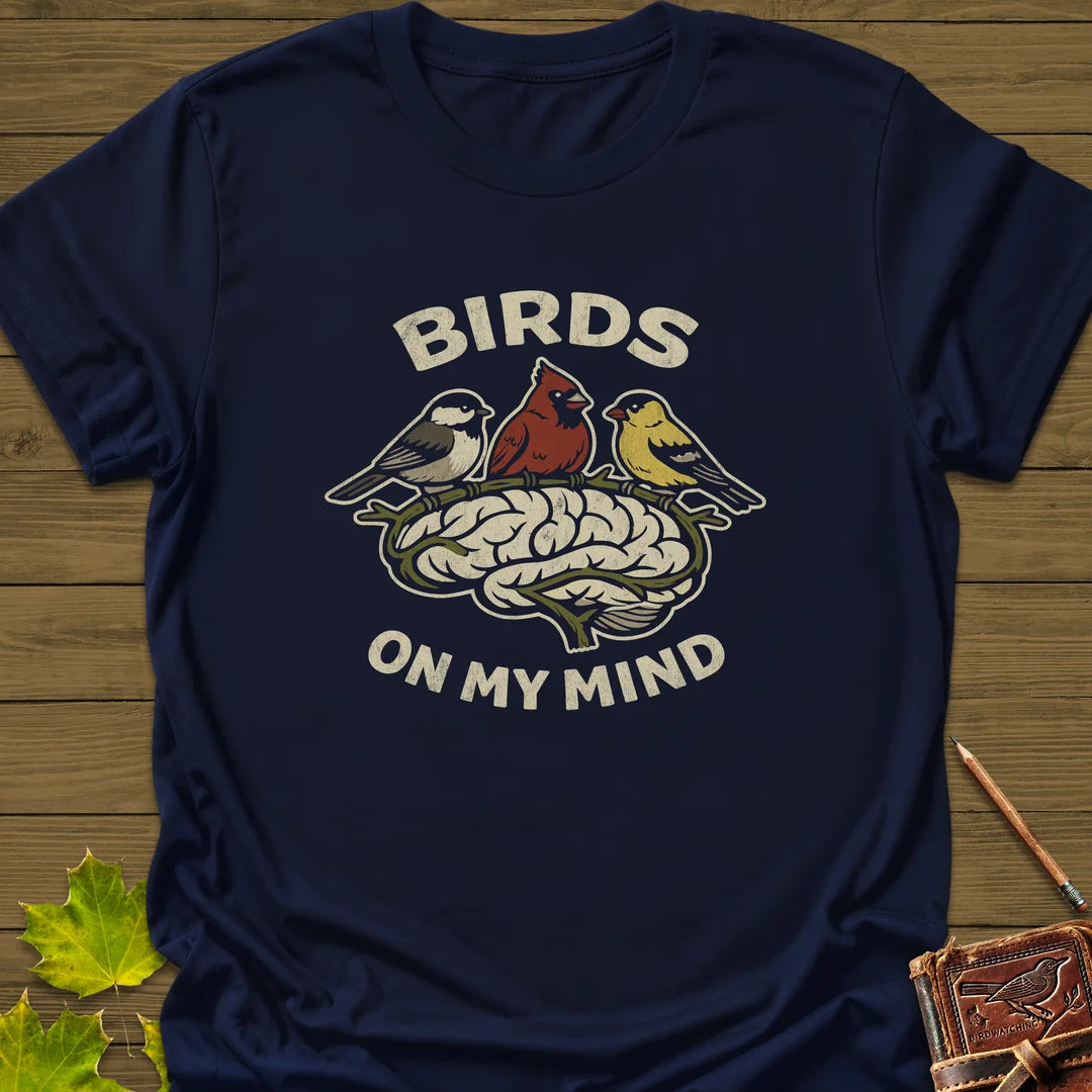 Birds On My Mind T-Shirt in Navy