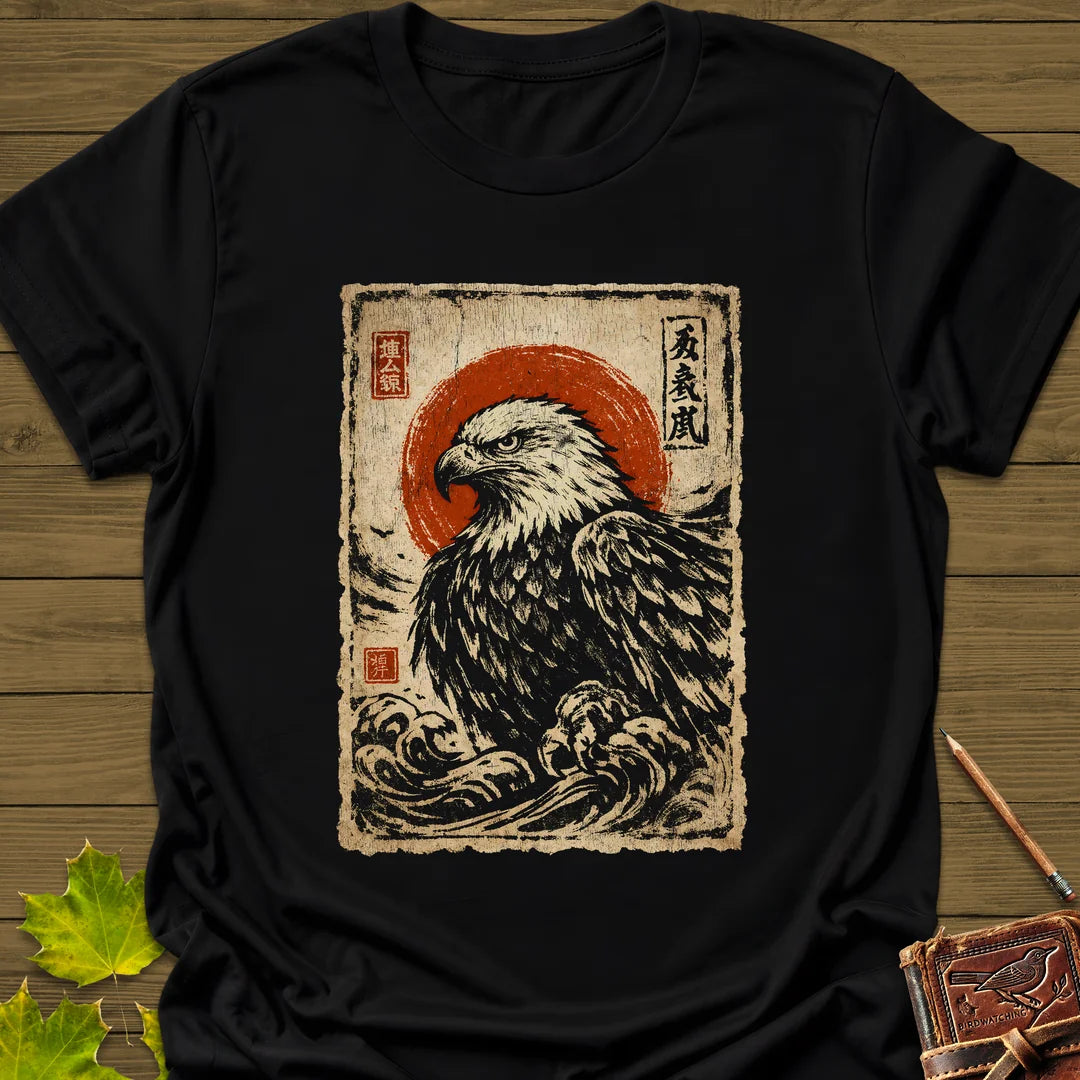 Eagle Japanese Art T-Shirt in Black