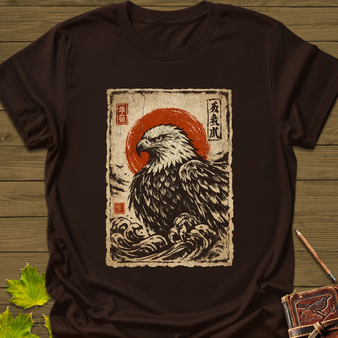 Eagle Japanese Art T-Shirt in Dark Chocolate