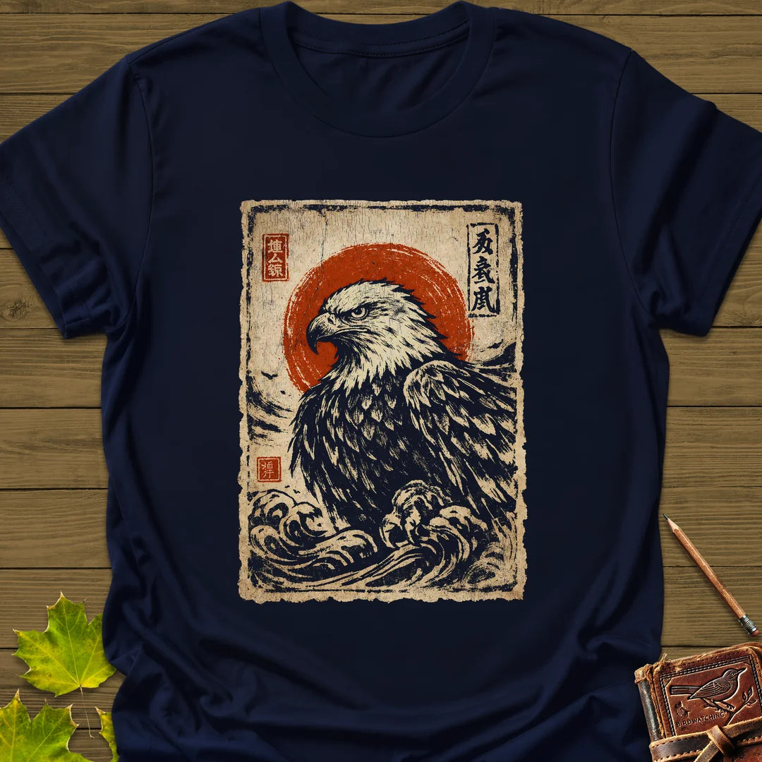 Eagle Japanese Art T-Shirt in Navy