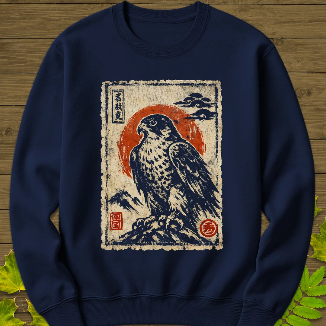 Falcon Japanese Art Sweatshirt in Navy