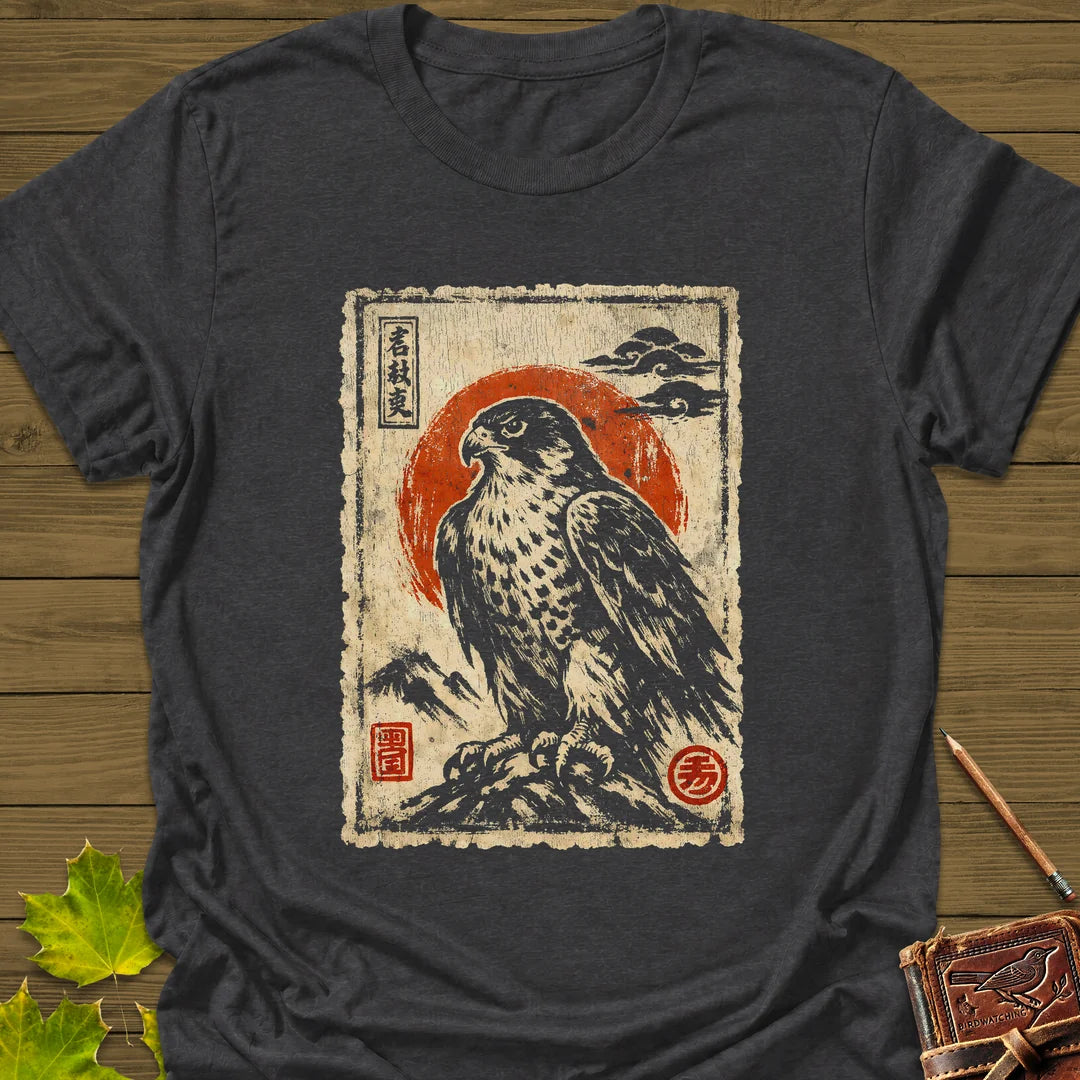 Falcon Japanese Art T-Shirt in Dark Heather