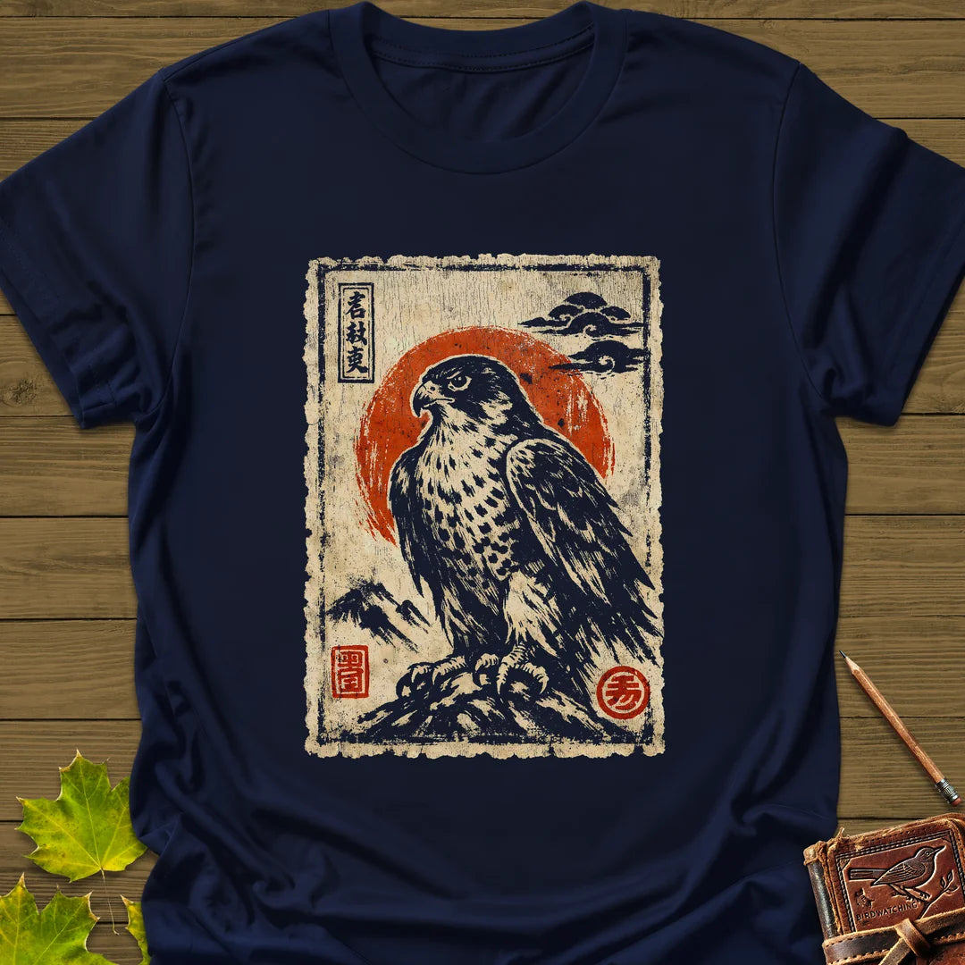 Falcon Japanese Art T-Shirt in Navy