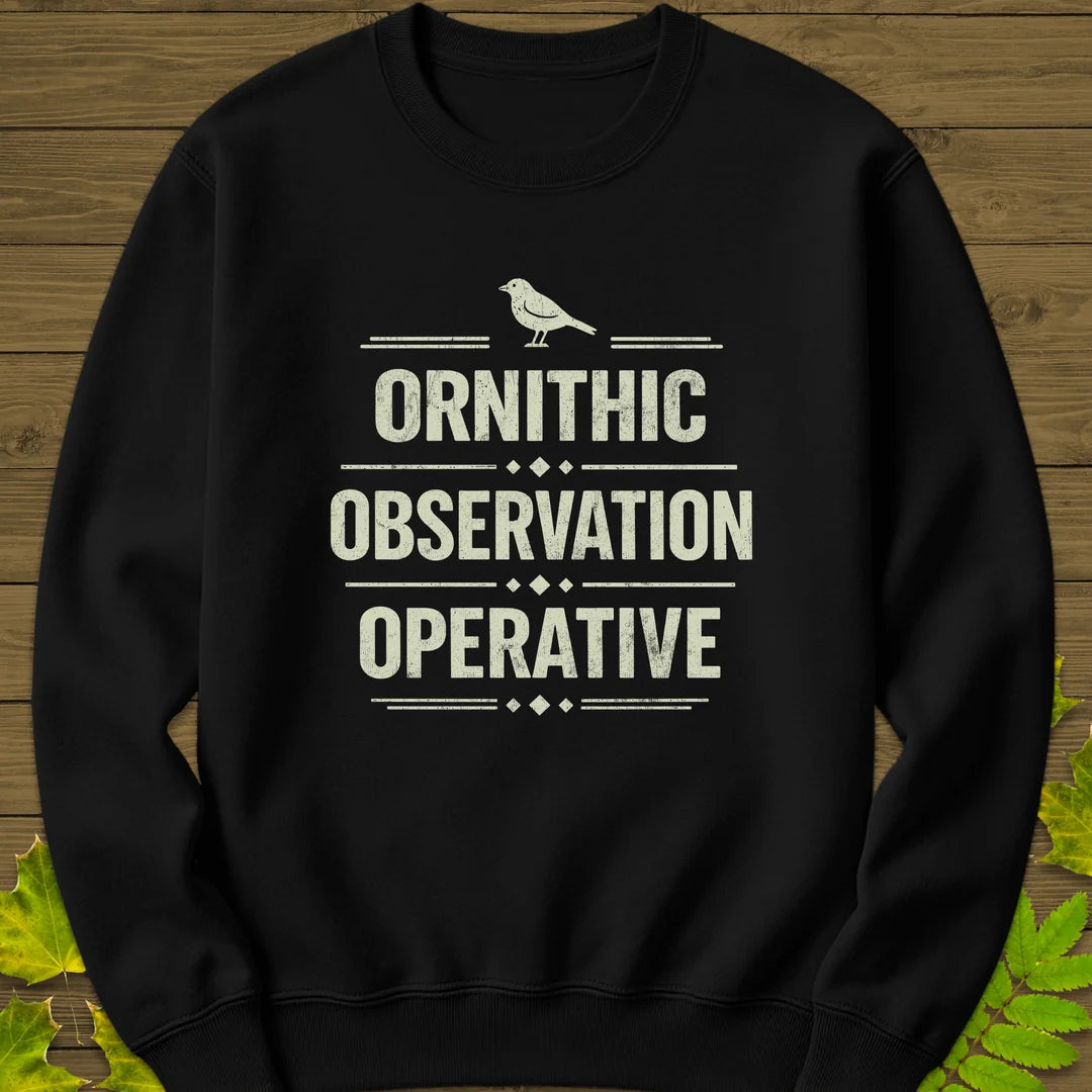 Ornithic Observation Sweatshirt in Black