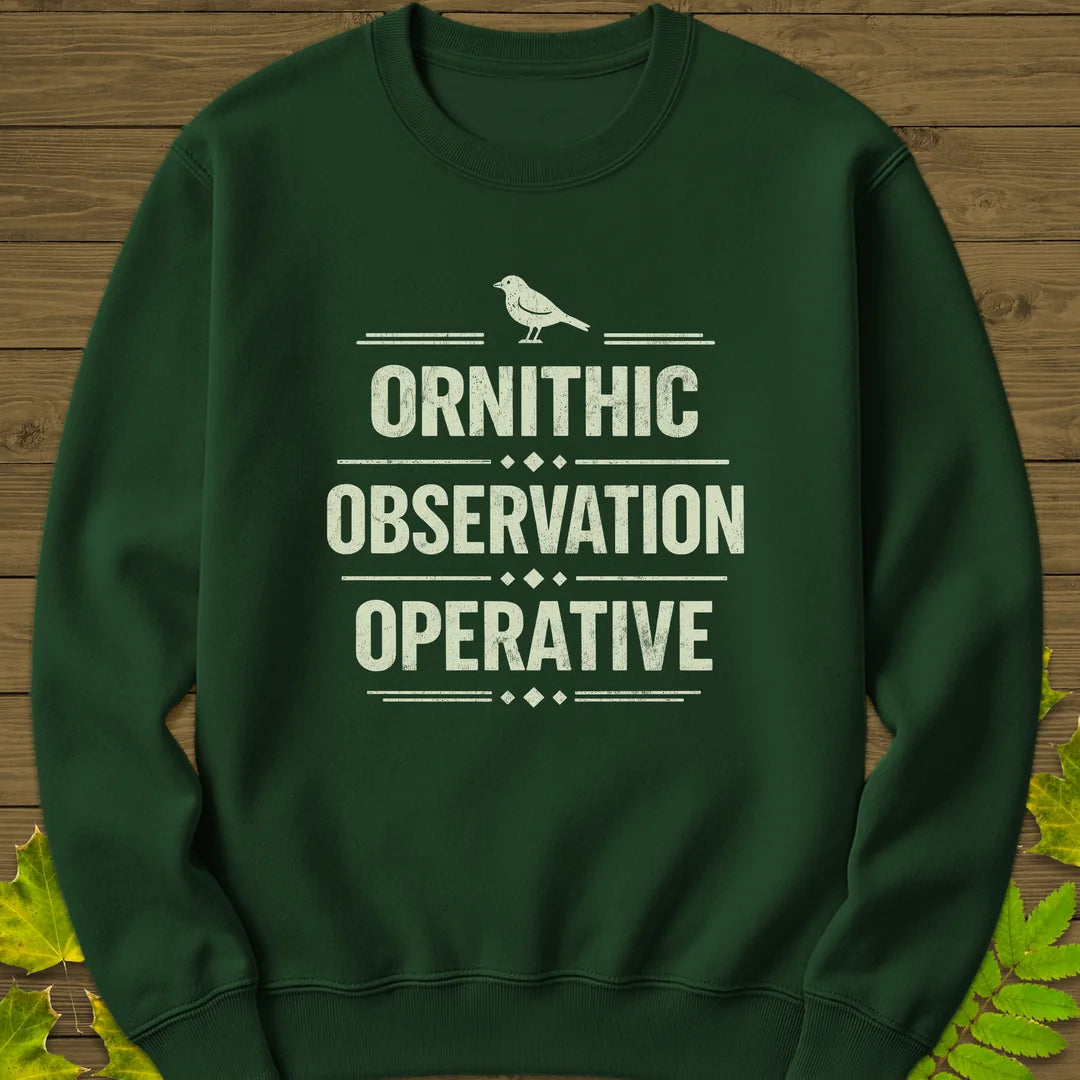 Ornithic Observation Sweatshirt in Forest Green