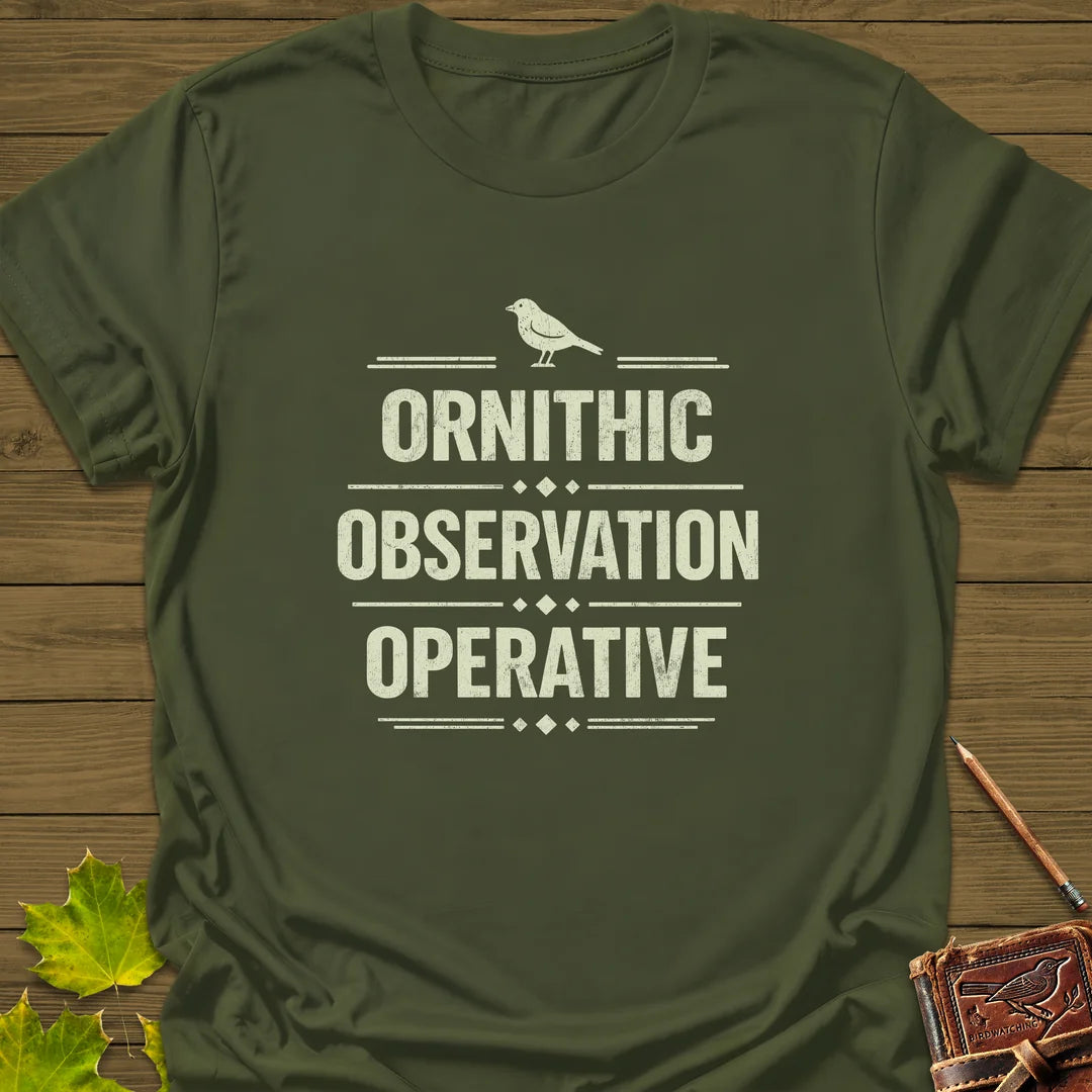 Ornithic Observation T-Shirt in Military Green
