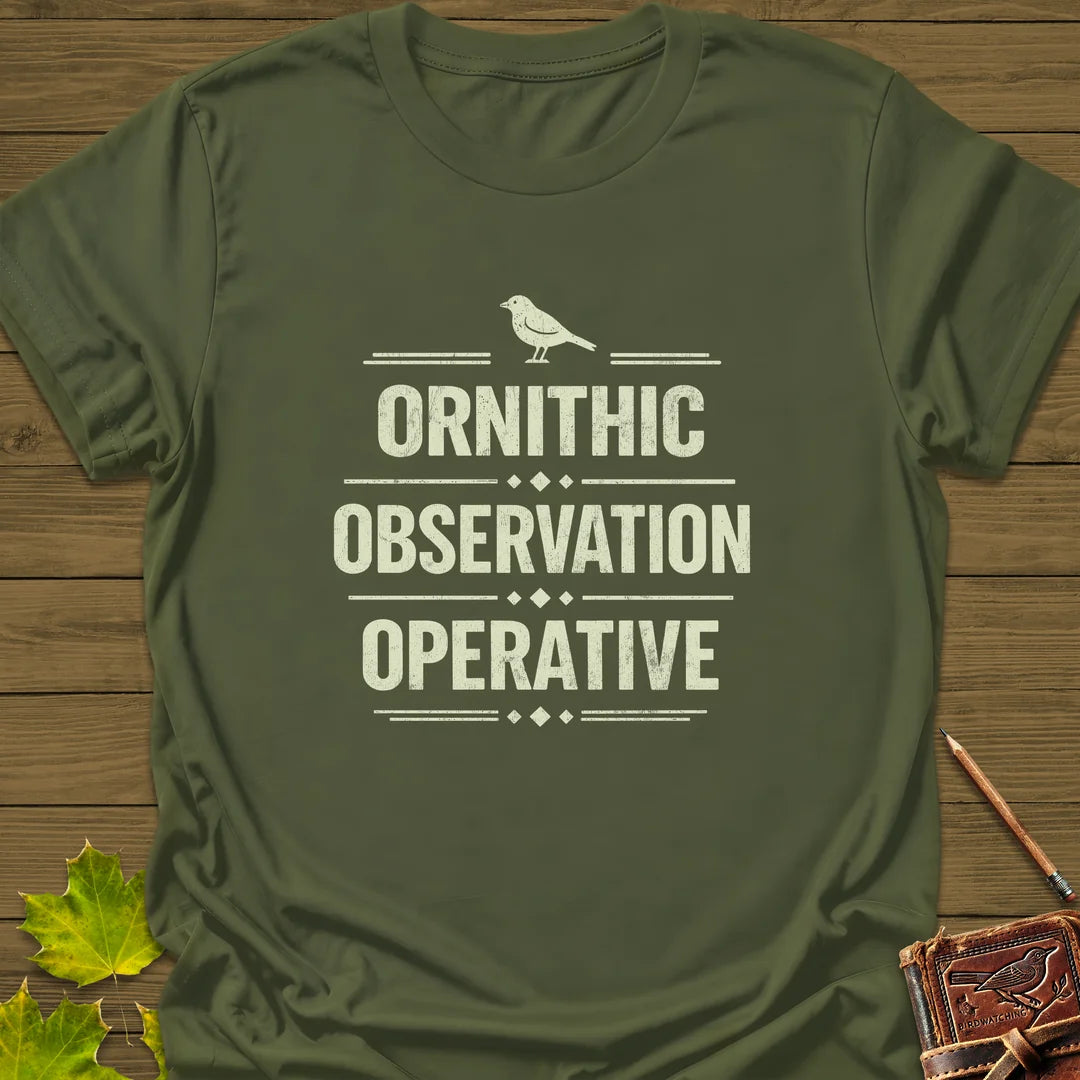 Ornithic Observation T-Shirt in Military Green