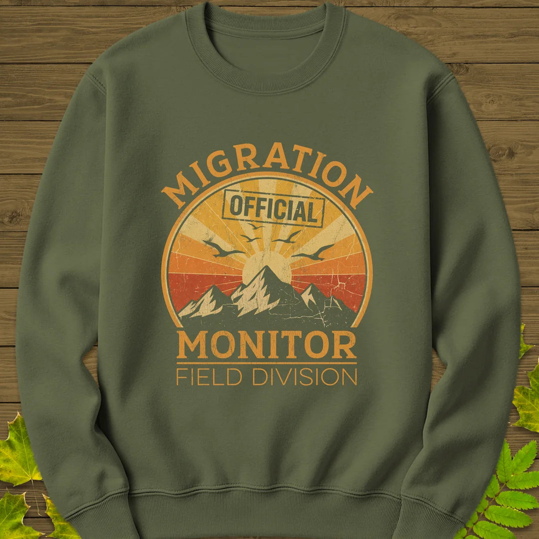 Migration Monitor Sweatshirt in Military Green