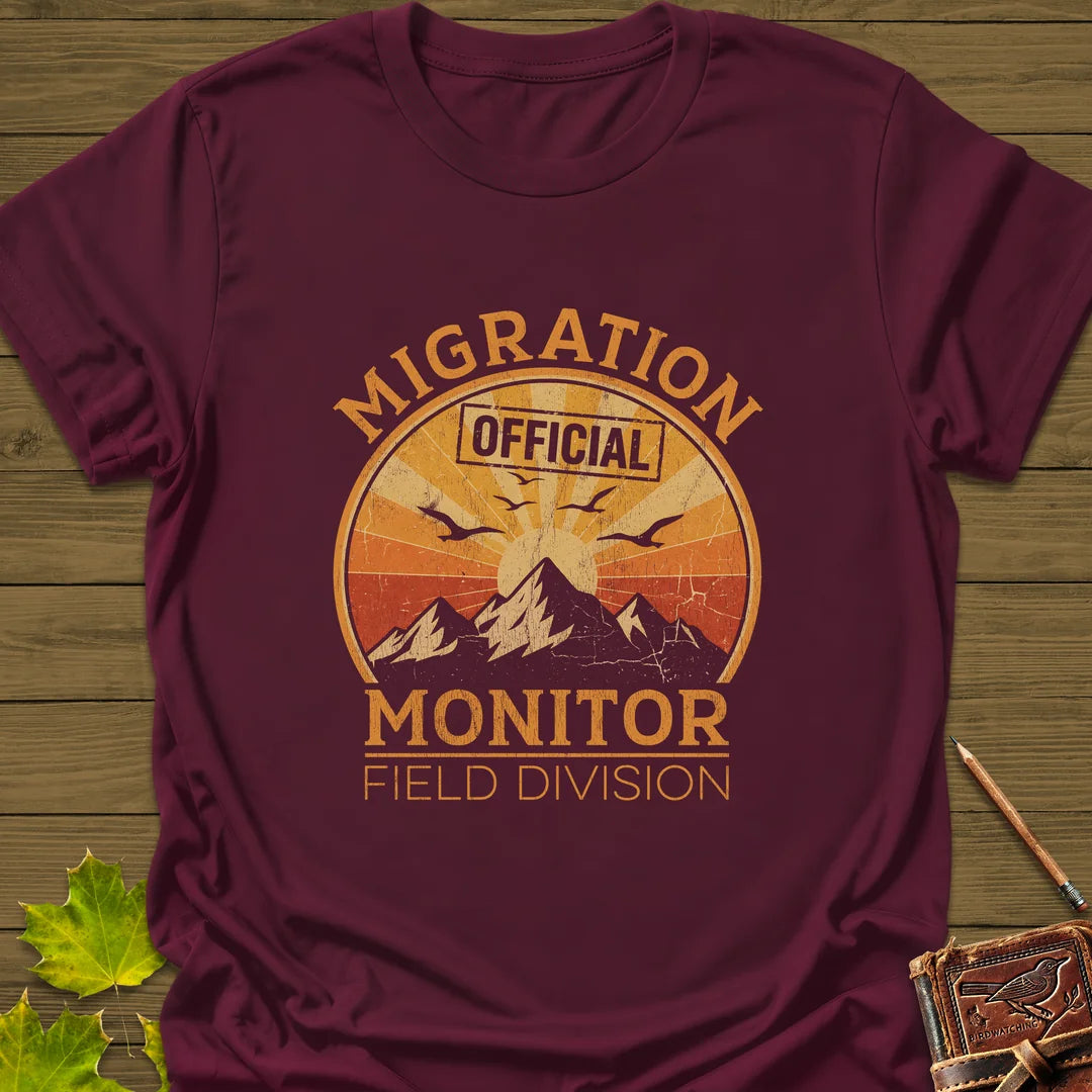 Migration Monitor T-Shirt in Maroon
