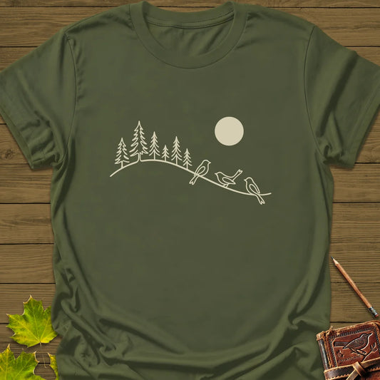 Serene Forest T-Shirt in Military Green