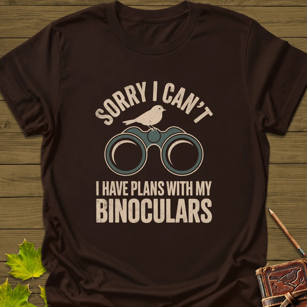 Binoculars Plan T-Shirt in Dark Chocolate