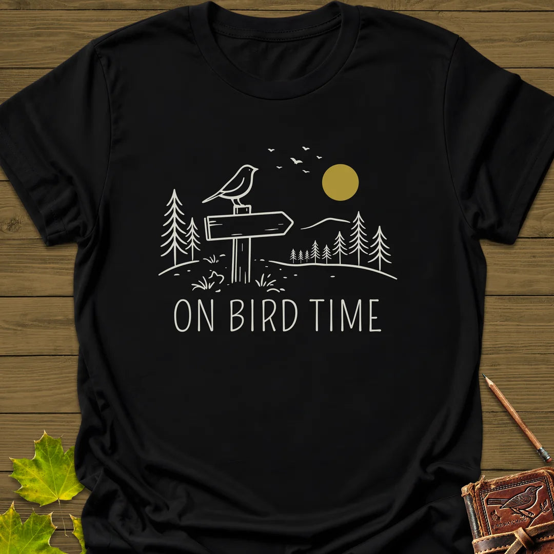 On Bird Time T-Shirt in Black